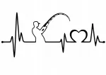 Lipdukas automobiliui ar motociklui &bdquo;ECG Fisherman&ldquo;, 12 x 27,7 cm