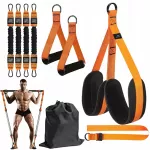 Pasiprie&scaron;inimo gumų rinkinys su kojų rankenomis, 4 dirželiai, iki 136 kg