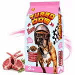 Sausas &scaron;unų maistas TURBO DOG su ėriena ir vitaminais, 3 kg