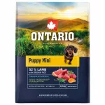 Sausas &scaron;unų maistas Ontario Puppy Mini su ėriena ir rudaisiais ryžiais, 2,25 kg