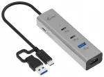 Įkrovimo stotelė I-TEC Universal Metal, 2x USB-C, 2x USB-A, PD 85W