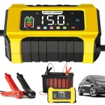 Automobilinis 12V/24V akumuliatoriaus įkroviklis su LCD ekranu, 9 įkrovimo režimai