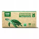 Bambukinės servetėlės Pure Fresh, 80 vnt., sausos, ekologi&scaron;kos, be plastiko
