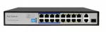 Tinklo jungiklis INTERNEC SPE10216E, 16 PoE prievadų + 2 SFP, montuojamas į spintą