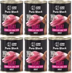 &Scaron;unų ėdalas John Dog Pure Black Adult su ožkiena, 6 x 400 g konservai