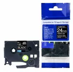 Lipni juostelė Brother TZe-355, 24 mm, juoda su baltais užra&scaron;ais