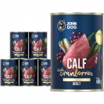 &Scaron;unų konservai John Dog Berry Line su ver&scaron;iena ir spanguolėmis, 6 x 400 g