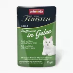 &Scaron;lapi katės maistas Animonda Vom Fensten Raffinesse su vi&scaron;tiena ir elniena drebučiuose, 85 g