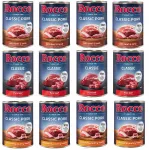 &Scaron;unų konservai Rocco Classic, 12 x 400 g, su jautiena, kiauliena, ėriena ir &scaron;irdelėmis