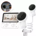 Vaiki&scaron;ka vaizdo auklė su WIFI, 4MP pasukama kamera, 5" LCD ekranas, rankenėlė