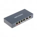 Tinklo jungiklis Hikvision DS-3E0106HP-E, 4x PoE, 2x uplink, 60W, kameroms