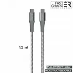 USB-C laidas PURO Fabric K2, itin tvirtas, pintas