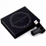 USB atmintinė 1 GB su graviravimu, juoda magnetinė dėžutė
