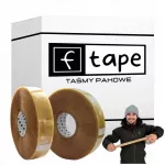 Skaidri pakavimo juosta F-Tape 48 mm x 900 m, solventinė, stipri, 6 vnt.