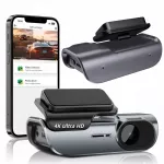 Automobilio vaizdo registratorius 4K Ultra HD su GPS, WiFi ir galine kamera