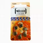 Klausos aparato baterijos Muller FDH PR48, 1,45V, 13 dydžio, 6 vnt.