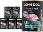 &Scaron;unų konservai John Dog Pure Black Special Edition su kengūriena, 6 x 400 g