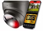 Stebėjimo IP kamera 8MPx 4K PoE, 2.8 mm, su garsu, IP67, pilka