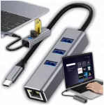 USB-C &scaron;akotuvas, 3 x USB 3.0, RJ45 1000 Mbps tinklo adapteris