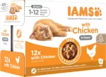 Kačių maistas IAMS kačiukams su vi&scaron;tiena padaže, 12 x 85 g