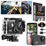 Sportinė kamera 4K 20MP WiFi atspari vandeniui, su priedais, 30 m