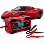 Automatinis 12V 10A akumuliatoriaus įkroviklis su LCD ekranu ir atkūrimo funkcija