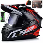 Motociklininko &scaron;almas LS2 MX701 Explorer Spire raudonas su Pinlock ir Blend 22.06
