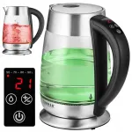 Elektrinis virdulys su stiklo korpusu, LCD ekranu ir temperatūros valdymu, 1,8 l