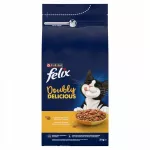 Sausas kačių ėdalas PURINA FELIX Doubly Delicious, vi&scaron;tiena ir kalakutiena, 2 kg