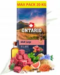 Sausas ėdalas didelių veislių suaugusiems &scaron;unims ONTARIO, jautiena, 20 kg
