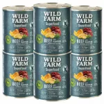 &Scaron;unų maistas WILD FARM su jautiena ir moliūgais, be grūdų, 6 x 800 g