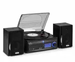 Stereo bok&scaron;tas su patefonu, CD, MP3 įra&scaron;ymu, USB, SD, AUX-In, FM, garsiakalbiai