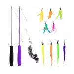 Teleskopinė katės žaislinė lazdelė MilooPets su 9 keičiamais antgaliais, 25&ndash;85 cm