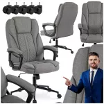 Biuro kėdė PHONIX, ergonomi&scaron;ka, pilka, su pasukama baze