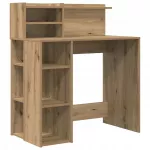Ra&scaron;omasis stalas su lentynomis, artisan ąžuolo spalvos