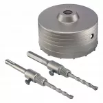120 mm TCT grąžto karūnėlės rinkinys su HEX ir SDS+ adapteriais
