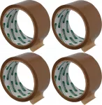 Rudos pakavimo juostos rinkinys, 4 vnt., 48 mm x 50 jardų, BOPP guma