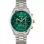 Vyri&scaron;kas laikrodis HUGO BOSS 1513878 su žaliu ciferblatu, metaline apyranke