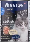 Konservuotas maistas katėms WINSTON su la&scaron;i&scaron;inių žuvų gabalėliais pomidorų padaže, 400 g