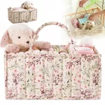 Tekstilinis mai&scaron;elis su skyriais, vaikų kambariui, voniai, beige floral
