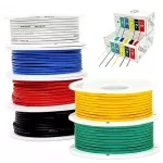 Elektros laidų silikoninis rinkinys, 22AWG, 0,3 mm&sup2;, 6 spalvos, DIY
