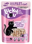 Katinų pa&scaron;aras Lucky Lou su skumbre ir tunu drebučiuose, 70 g