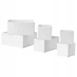 Dėžučių rinkinys IKEA SKUBB, 6 vnt., balta