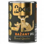 &Scaron;unų konservai 2Dog su fazano mėsa, 84 % mėsos, monobaltymis, 400 g
