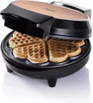 Vaflių keptuvė Bestron Heart 700W, nelipni, vario spalvos, automatinė