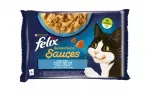 Kačių maistas Felix Sensations žuvies skonio padaže, 4 x 85 g