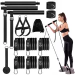 Pilates juostų rinkinys namų treniruotėms, juoda