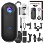 Mini sportinė kamera su WiFi, Full HD 1080P, magnetiniu segtuku ir priedų rinkiniu