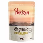 Katilėlių pa&scaron;aras katėms Purizon Organic su ekologi&scaron;ka vi&scaron;tiena, žąsiena ir biodynia, 85 g