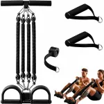 Atsparumo gumų rinkinys, 4 vnt., 11&ndash;45 kg, juodos, su pedalais ir pratimų instrukcija